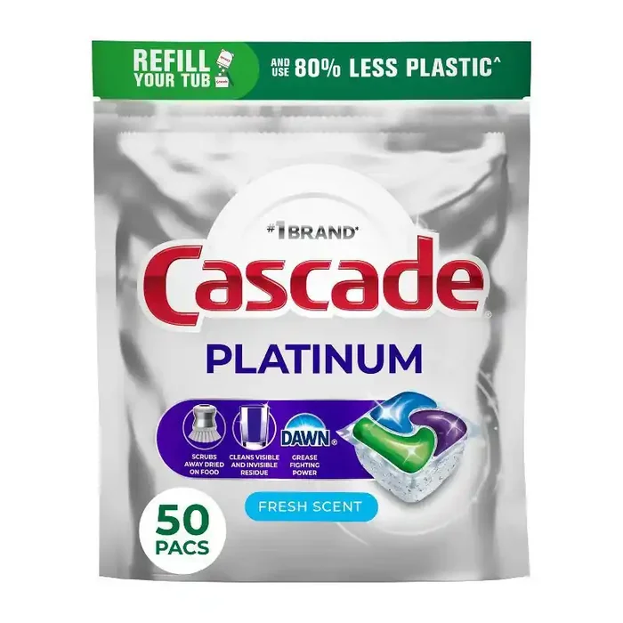 Cascade Platinum Actionpacs, Fresh Scent – 50 Ct. – 50 CT