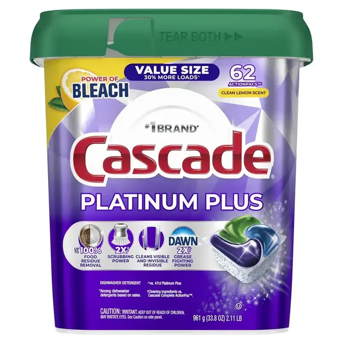 Cascade Platinum Plus Dishwasher Pods – Lemon Scent