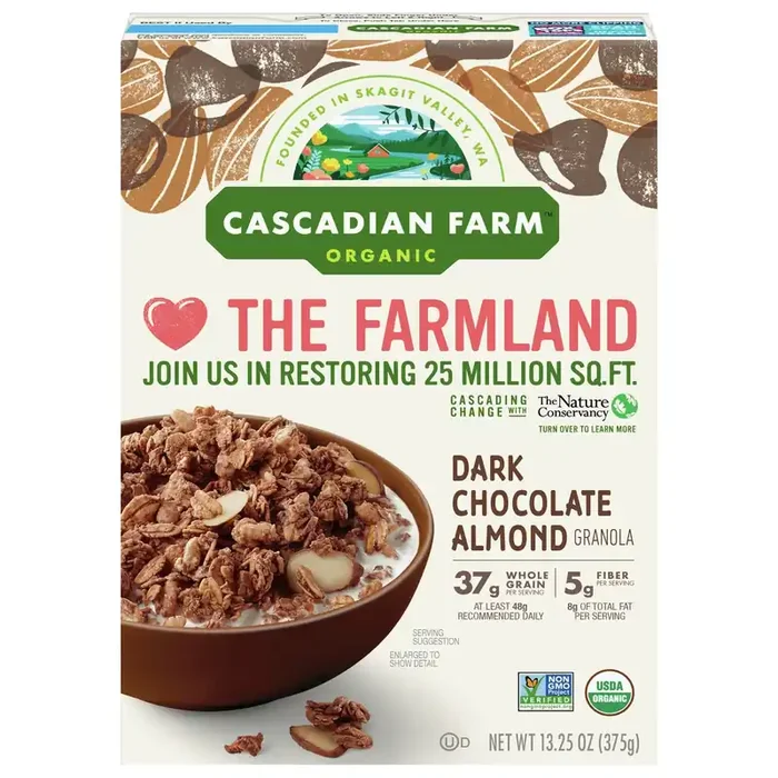 Cascadian Farm Organic Granola, Dark Chocolate Almond, 13.25 oz.