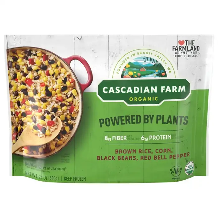 Cascadian Farm Organic Powered By Plants Frozen Vegetables – Brown Rice, Corn, Black Beans and Red Bell Pepper, 24 oz.