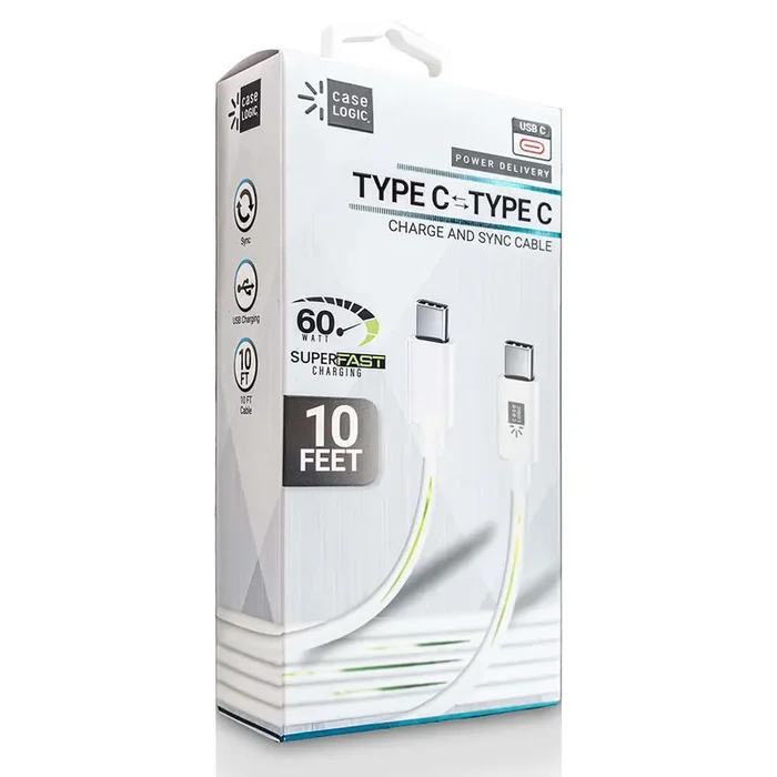 Case Logic USB-C to USB-C Charging Cable – White