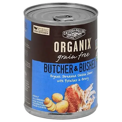Castor & Pollux Organix Dog Food Grain Free Butcher & Bushel Chicken With Gravy Can – 12.7 Oz