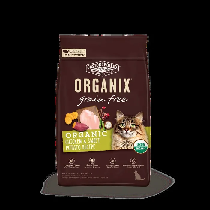 Castor & Pollux ORGANIX Grain Free Organic Chicken & Sweet Potato Recipe Dry Cat Food – 3 lb Bag