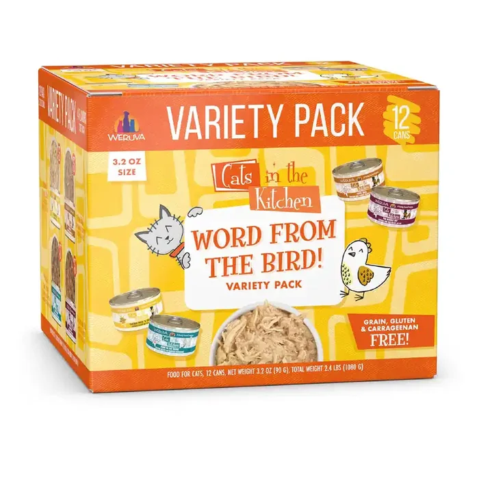 Cats in the Kitchen Originals Word From the Bird! Variety Pack Wet Cat Food, 3.2 oz., Count of 12