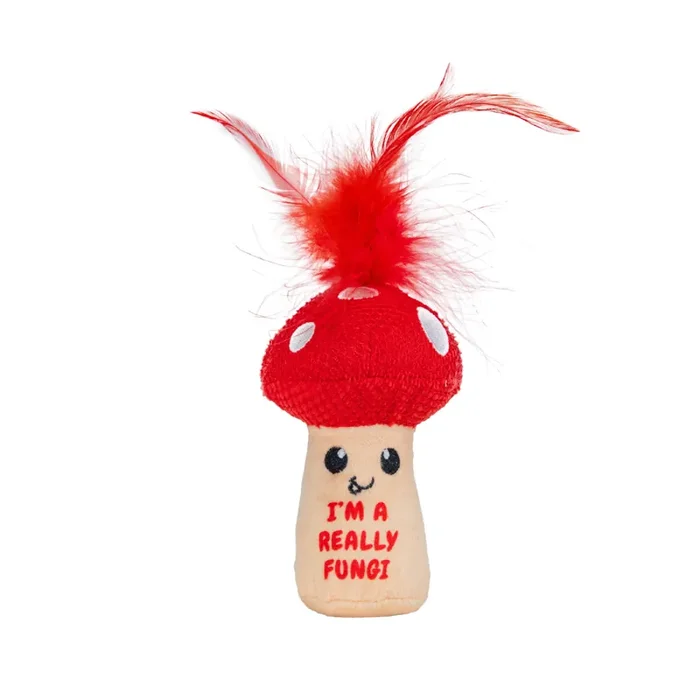 Catstages A Really Fungi Mushroom Kicker Catnip and Dental Toy for Cats, Small