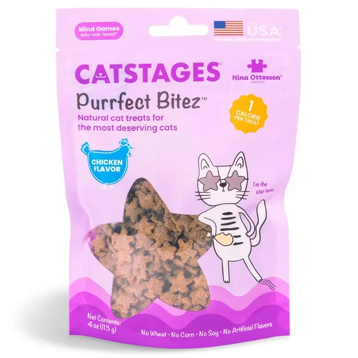 Catstages by Nina Ottosson Purrfect Bitez Natural Chicken Crunchy Cat Treats