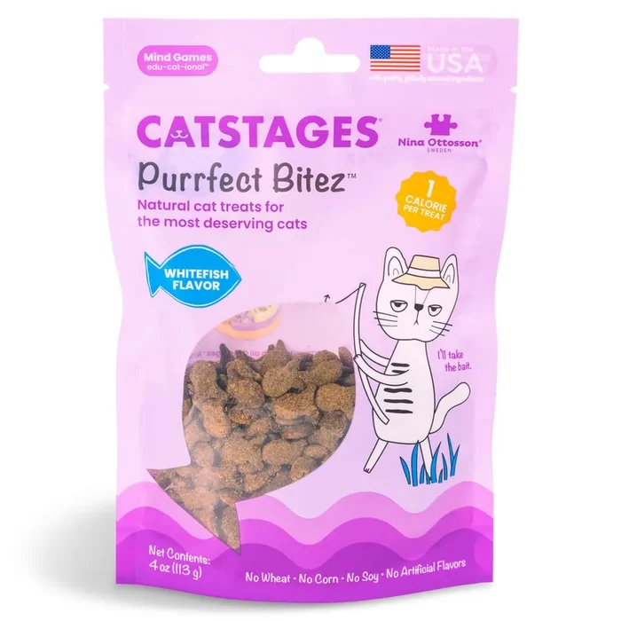 Catstages by Nina Ottosson Purrfect Bitez Natural Whitefish Crunchy Cat Treats