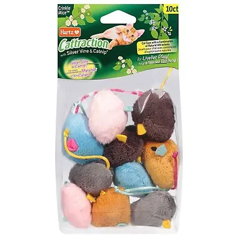 Cattraction Crinkle Mice 10ct – 10 CT