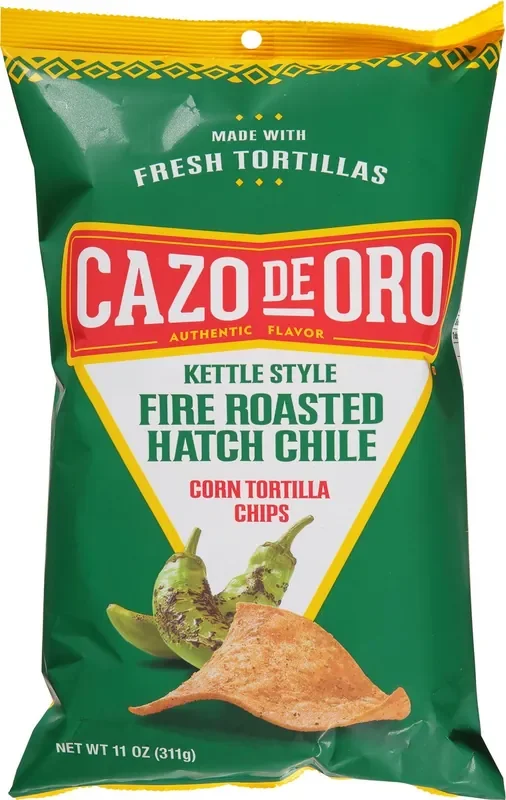 Cazo de Oro Kettle Style Fire Roasted Hatch Chile Corn Tortilla Chips 11 oz