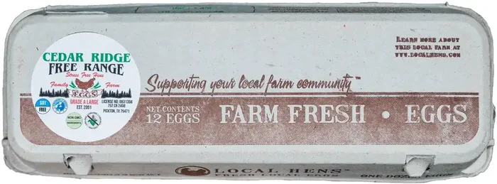Cedar Ridge Free Range Large Brown Eggs