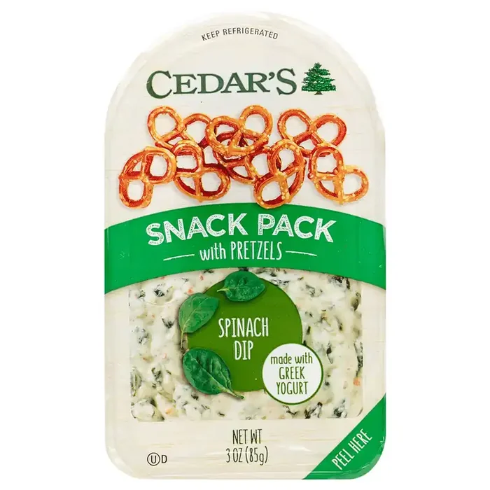 Cedar‘s Foods Spinach Dip with Pretzels Snack Pack