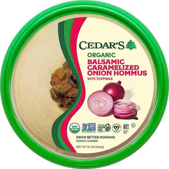 Cedar‘s Foods Topped Organic Balsamic Caramelized Onion Hommus
