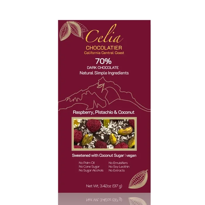 Celia Chocolatier 70% Dark RPP 3.675oz