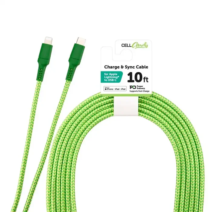 Cellcandy Apple Lightning Charge And Sync Cable – Green