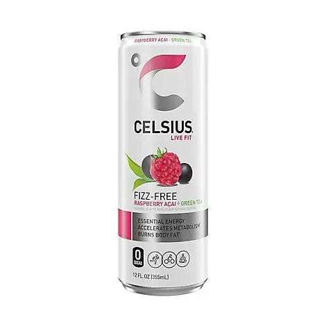 Celsius Calorie Reducing Drink Raspberry Acai Green Tea – 12 Oz
