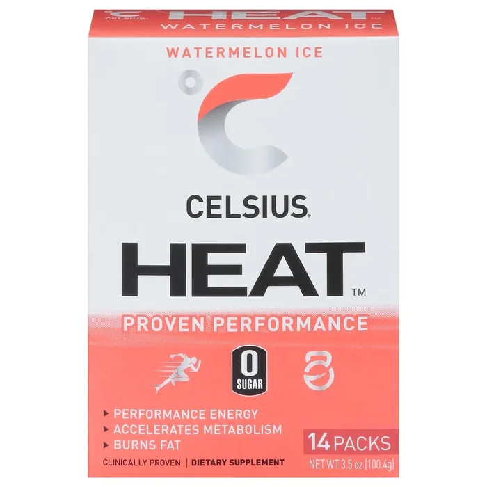 CELSIUS Heat Watermelon Ice Powder Sticks – 14 ct