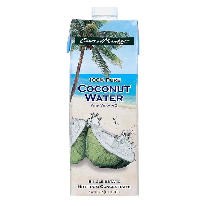 Central Market 100% Pure Young Coconut Water With Vitamin C – 33.8 oz