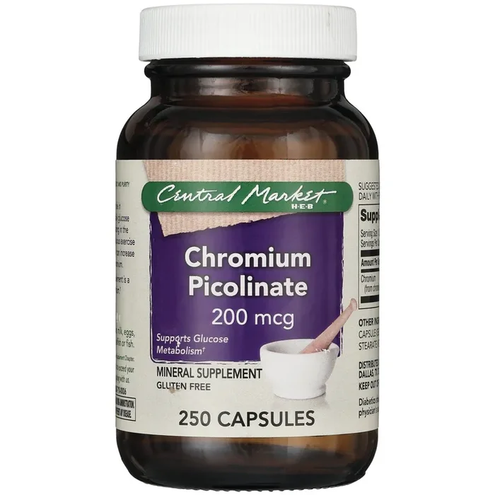 Central Market Chromium Picolinate 200 mcg Capsules