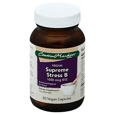 Central Market Supreme Stress B 1000 mcg B12 Vegan Capsules