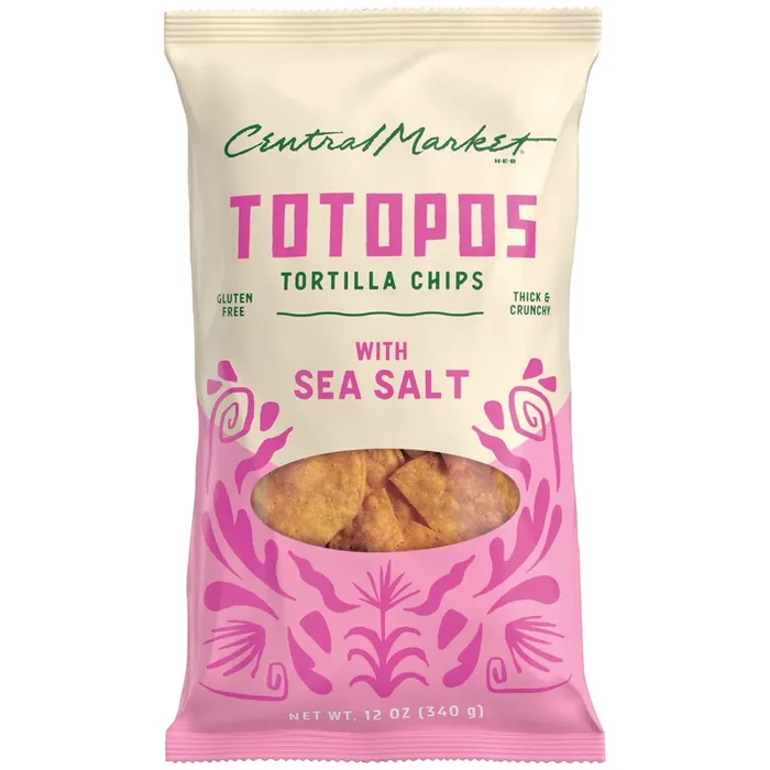 Central Market Totopos Tortilla Chips – White Corn & Sea Salt