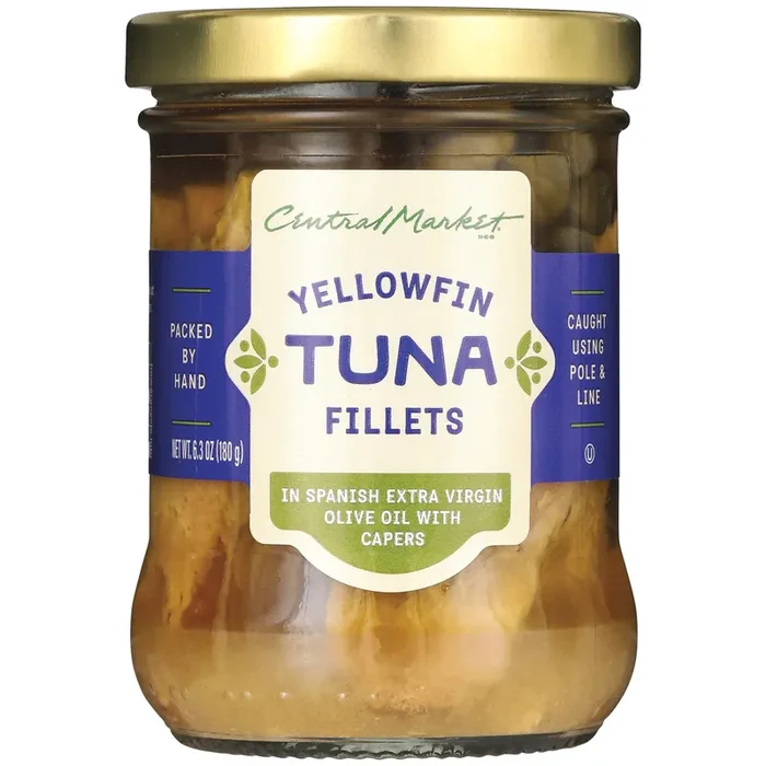 Central Market Yellowfin Tuna Fillets – Spanish Extra Virgin Olive Oil & Capers