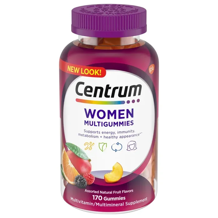 Centrum MultiGummies Gummy Multivitamin for Women, Multivitamin/Multimineral Supplement with Vitamin D3, B Vitamins and Antioxidants, Assorted Fruit Flavor – 170 Count