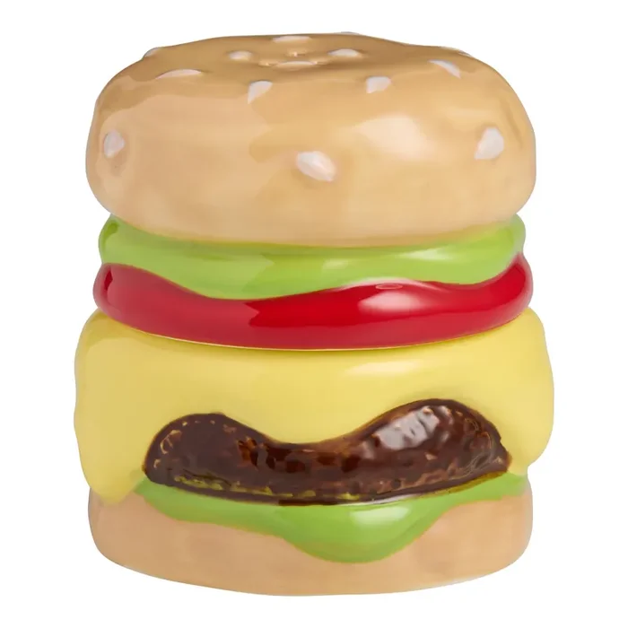 Ceramic Cheeseburger Figural Salt and Pepper Shaker Set