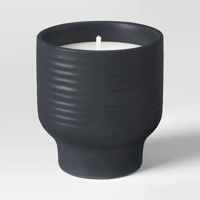 Ceramic Citronella Cotton Wick Jar Candle Black 9oz – Threshold™