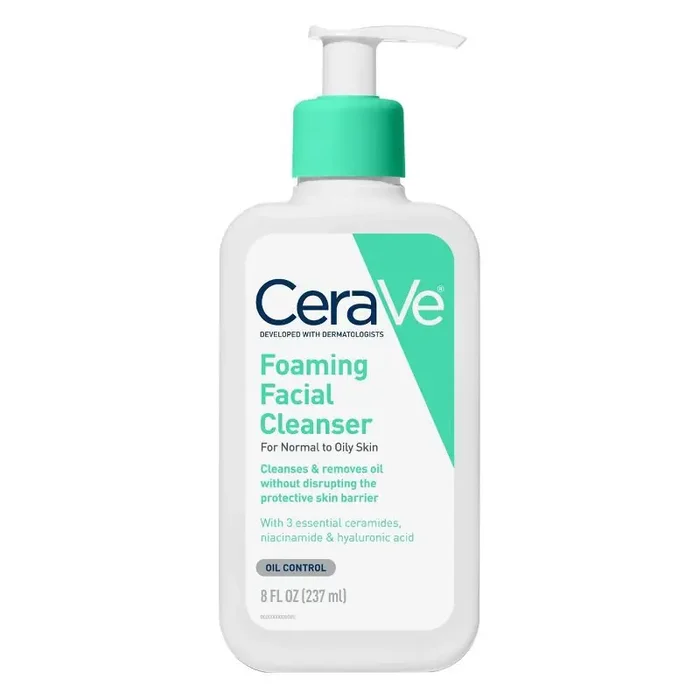 CeraVe Foaming Face Wash with Hyaluronic Acid and Niacinamide for Oily Skin – 8 fl oz