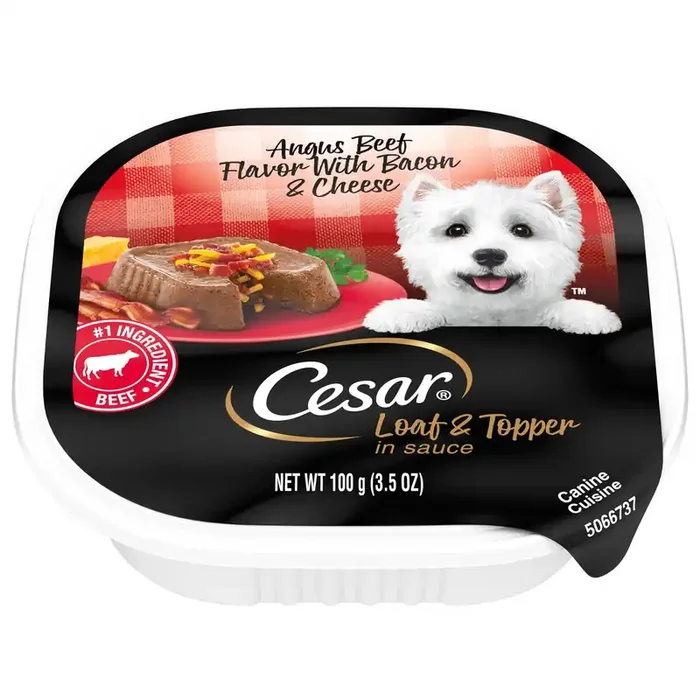Cesar Canine Cuisine Savory Delights Angus Beef Bacon & Cheese Wet Dog Food