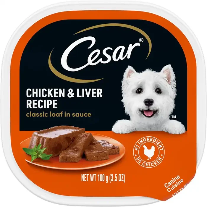 Cesar Classics with Chicken & Liver in Meaty Juices Wet Dog Food