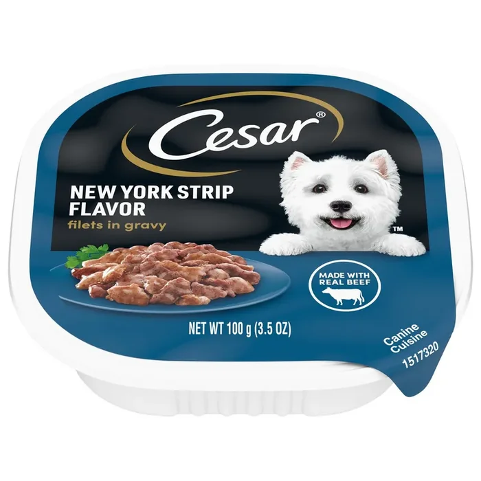 Cesar Filets in Gravy New York Strip Flavor Canine Cuisine 3.5 oz