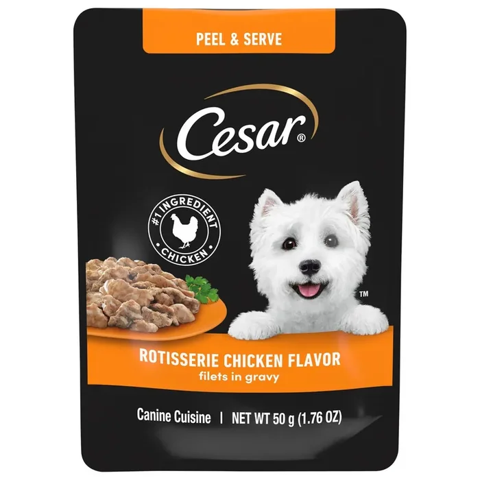 Cesar Filets in Gravy Rotisserie Chicken Flavor Canine Cuisine 1.76 oz