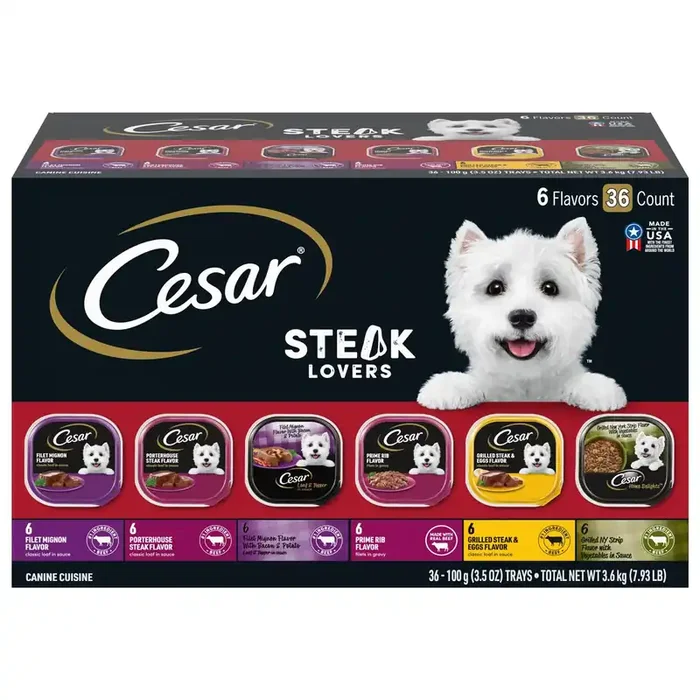 Cesar Steak Lovers 6 Flavors Canine Cuisine 36 – 100 g Trays