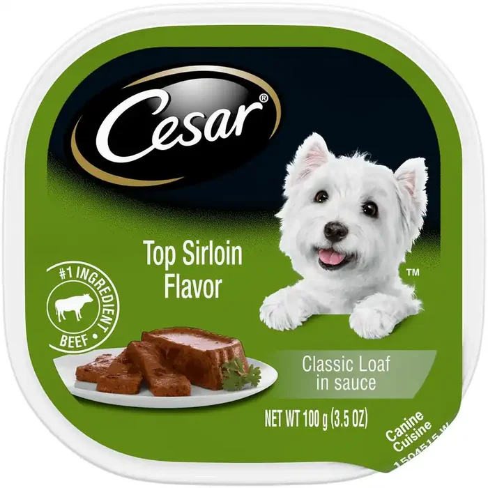 Cesar Top Sirloin Flavor Classic Loaf in Sauce Canine Cuisine 3.5 oz. Tray