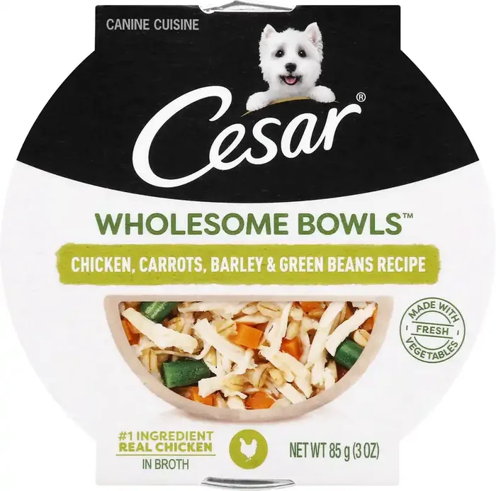 Cesar Wholesome Bowls Chicken, Carrots, Barley & Green Beans Recipe Canine Cuisine 6 oz