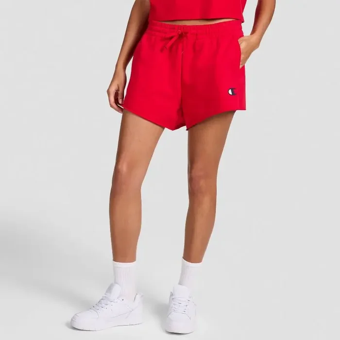 Champion Women‘s French Terry Pull-On Shorts – Red M