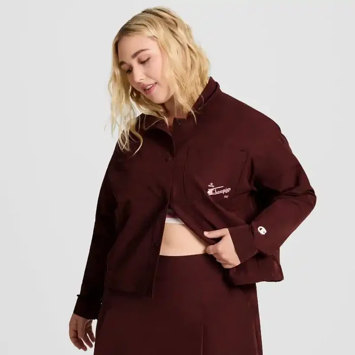 Champion Women‘s Snap Front Top – Maroon S
