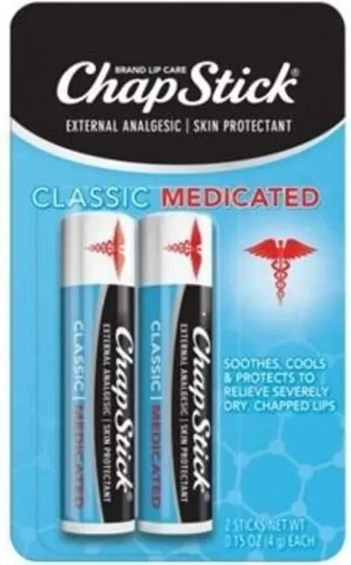 ChapStick Classic Medicated Lip Balm, 2 0.15 Oz Sticks