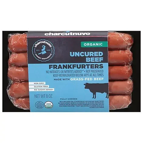 CharcutNuvo Organic Uncured Beef Frankfurters – 8 Oz