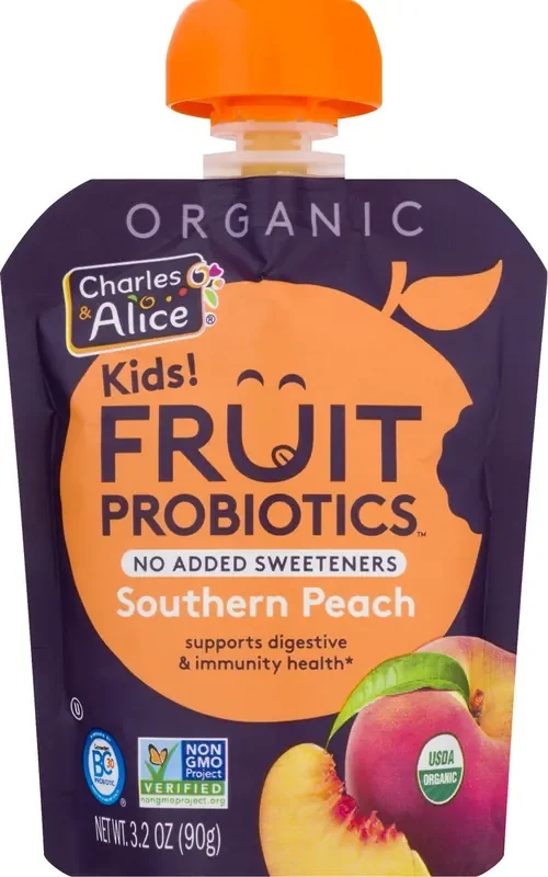 Charles & Alice Kids Organic Southern Peach Fruit Probiotics – 3.2 oz