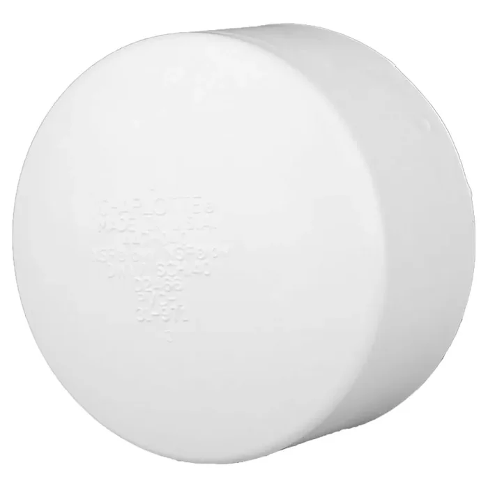 Charlotte Pipe 1-1/2-in PVC DWV Cap for Non-Pressure Systems – White Fitting for Sanitary Drain, Waste, and Vent Applications