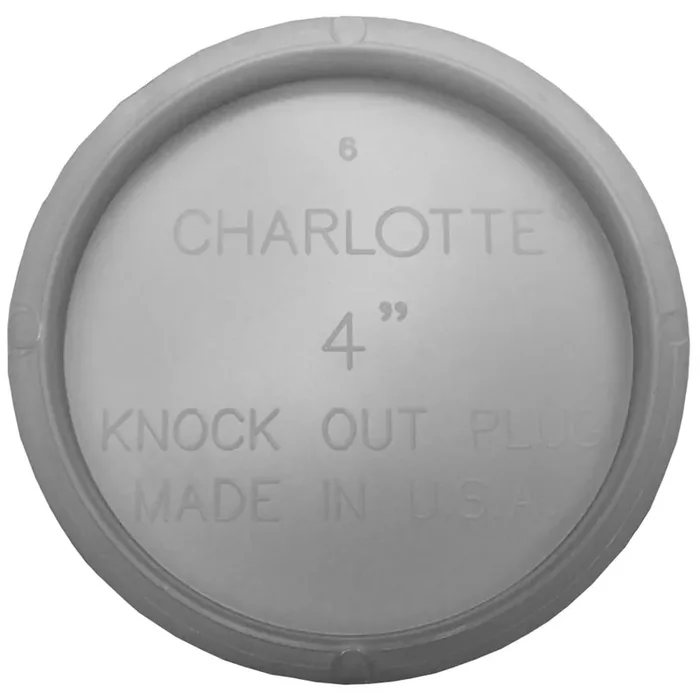 Charlotte Pipe 4-in x 4-in PVC DWV Test Cap with Spigot and Hub Connections – NSF Safety Listed