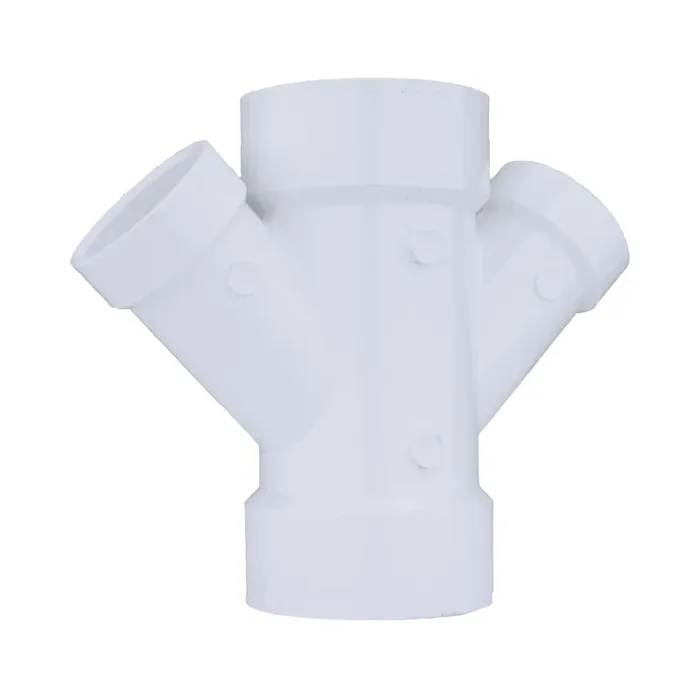 Charlotte Pipe 4-in x 4-in x 2-in x 2-in PVC DWV Reducing Double Wye