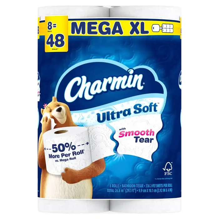 Charmin Mega XL Ultra Soft 8 -Pack 2-ply Toilet Paper