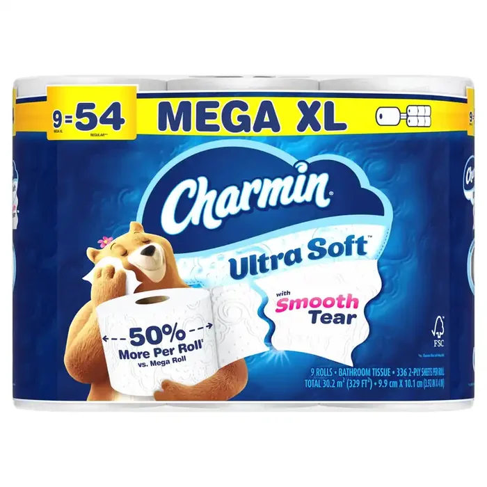 Charmin Ultra Soft Mega XL 9 -Pack 2-ply Toilet Paper