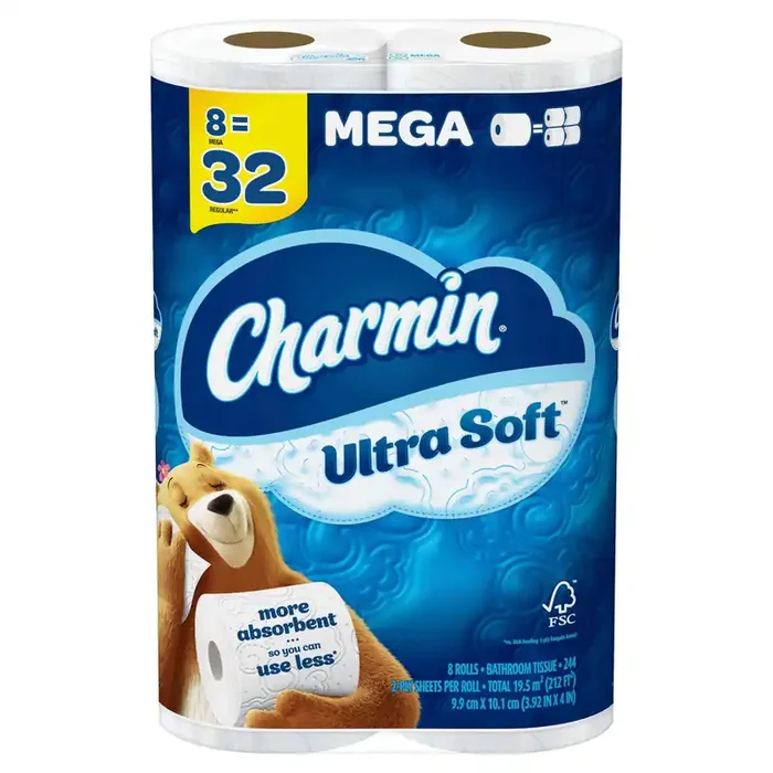 Charmin Ultra Soft Toilet Paper 8 Mega Rolls