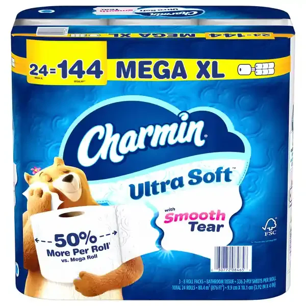 Charmin Ultra Soft Toilet Paper Super Mega Roll 2-Ply Toilet Paper