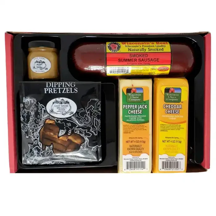 Cheese – Wisconsin‘s Best Cheese Sausage Pretzel And Dipping Gift Box