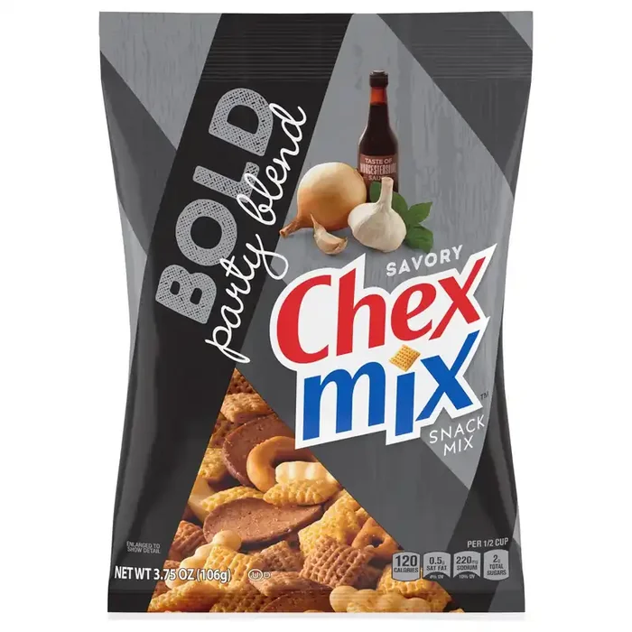 Chex Mix Snack Mix, Savory Bold Party Blend, 3.75 oz Bag
